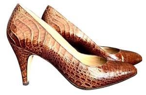 lot 37H image: ML - Delman Brown Leather High Heel Shoes, Size 36