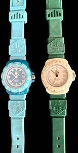 lot 44H image: ML - Pair of Vintage TAG Heuer Formula 1 Watches Turquoise and Green