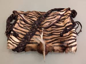 lot 63A image: LL - Rafael Sanchez Faux Fur Animal Print Purse with Braided Strap