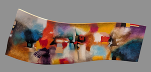 lot 12A image: LL - Large Abstract Painting on Canvas by Timmons, Suggestion of Seasons