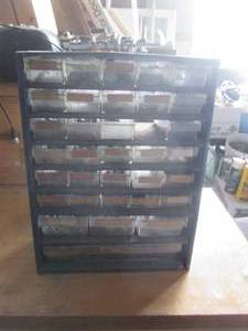 lot 95 image: Metal multi-drawer benchtop storage...