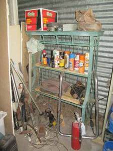 lot 115 image: Sturdy painted metal Bakers Rack (t...