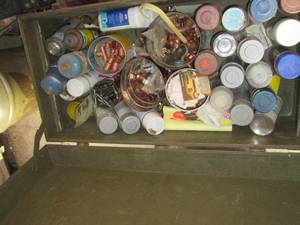 lot 22 image: Vintage wood storage trunk footlock...