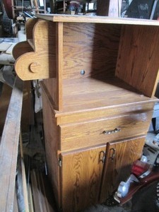 lot 31 image: Solid Wood 2-door Microwave cabinet...