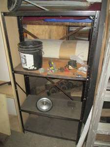 lot 41 image: Metal 4-tier storage shelf with par...