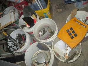 lot 138 image: Multiple buckets of musc including ...