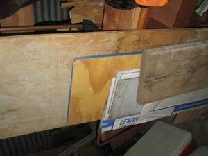 lot 166 image: Misc plywood sections, plexiglass, ...