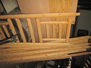 lot 169 image: Unfinished pine log bed includes he...