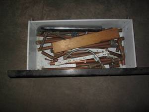 lot 224 image: Oven drawer containing several copp...