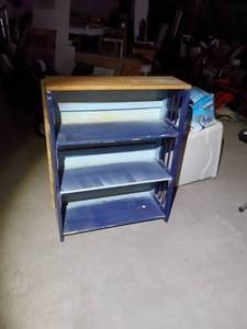 lot 236 image: Shop shelf with a solid wood top