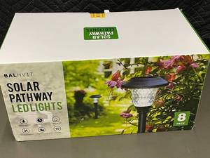 lot 10 image: Balhvit Solar Pathway LED Lights 8-Pack