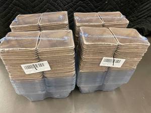 lot 51 image: Bulk Lot of KOAMLY Square Peat Nursery Pots with Plant Tags