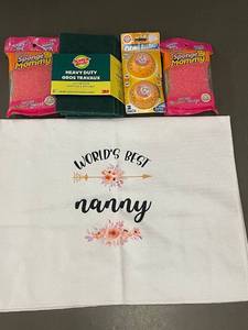 lot 58 image: Cleaning Supplies Bundle with Worlds Best Nanny Towel