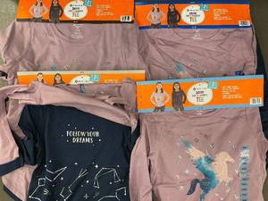 lot 69 image: Lot of 4 Members Mark 2-Pack Girls Favorite Tee Shirts Assorted Sizes