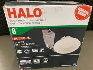 lot 167 image: HALO 8 Inch Direct Mount LCR Selectable LED Commercial Ceiling Light Retrofit