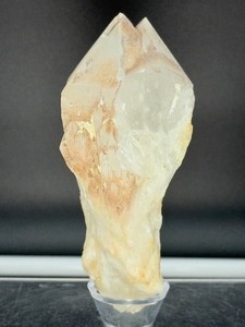 lot 2 image: Eye Catchinig Large Twin Quartz Point with Iron Staining