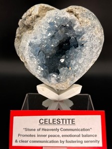 lot 18 image: Large Impressive Celestite Heart 1.94 kilo  4lbs.  Stone of Angels See description.
