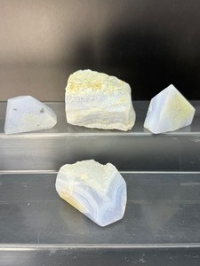 lot 303 image: Blue Lace Agate Lot of 4 382 gm.  13.4 oz.