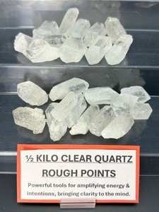 lot 298 image: 12 kilo of clear quartz rouch points clear quartz is the master healer
