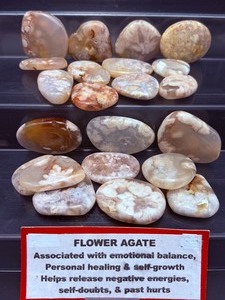 lot 277 image: Lovely 12 kilo polished flower agate palmstones