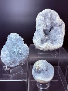 lot 101 image: Celestite Lot of 3  Total Weight 1 kilo 614 gm  3 lb 8.9 oz.
