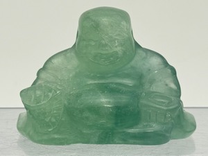 lot 113 image: Nice Green Fluorite Buddha  225 gm.  7.9 oz.
