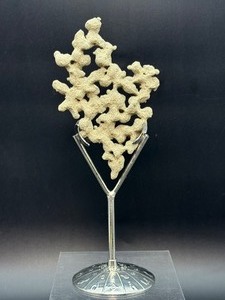 lot 24 image: Large Stunning Sand-Included Calcite Crystals, Stand not included 75 gm.  2.6 oz.From when calcite crystallizes within a matrix of sandy soil, capturing the sand particles as the crystal growl