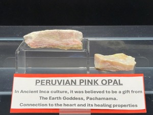 lot 184 image: Peruvian Pink Opal Rough Lot of 2 two small slabs with beautifiul opal center 90 gms  3.1 oz.