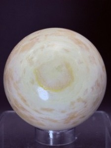 lot 217 image: Unusual Scolesite Sphere 76mm, 657 gm  1 lb 7.2 oz.