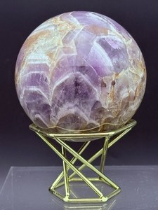 lot 167 image: Stunning Chevron Amethyst Sphere includes stand, 70mm  1.2 kilo  1 lb. 2.1 oz.