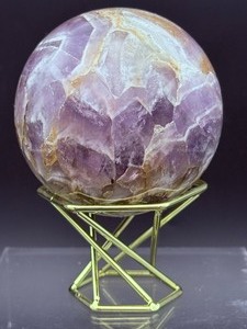 lot 167 image: Stunning Chevron Amethyst Sphere includes stand, 70mm  1.2 kilo  1 lb. 2.1 oz.