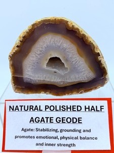 lot 123 image: Natural Polished Agate Geode Half