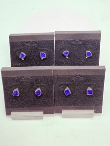 lot 226 image: 4 Pair of Lapis Lazuli .925 Stud Earrings