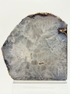 lot 190 image: Mexican Coconut Polished Geode Half (Icy Gray Blue) from Chihuahua, Mexico.  1 k 917 gm.  4 lb. 3.6 oz