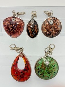 lot 242 image: Resin Hanging Charms Lot of 10 Great for keychains, zipper pulls, purses, backpacks, stocking stuffers, and more