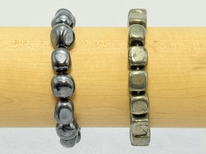 lot 267 image: Mens Bracelet Lot of 2 Pyrite and Hematite