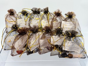 lot 219 image: 12 Zodiac Organza Bags with 4-5 stones representing the Horoscope Signs