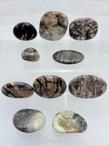 lot 280 image: Very pretty Picasso Jasper Tumbles Total Weight 222 gm  7.8 oz.