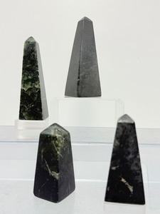 lot 196 image: Nephrite Jade Lot of 4 Towers Total Weight 409 gm  14.4 oz.