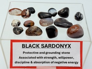 lot 289 image: Black Sardonyx Tumbles Lot 129 gm  4.5 oz