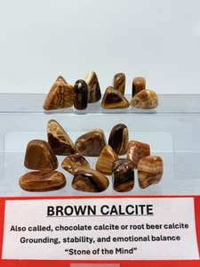 lot 291 image: Brown Calcite Tumbles Lot 298 gm.  10.5 oz.