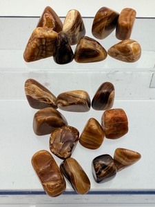 lot 291 image: Brown Calcite Tumbles Lot 298 gm.  10.5 oz.