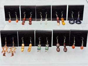 lot 131 image: Lot of 10 Gemstone and Mixed Media Earrings