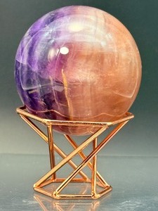 lot 119 image: AmethystSmoky Quartz Sphere 62mm  442 gm  1 lb.