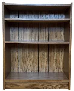 lot 161H image: UL - Vintage Wood Grain Bookshelf with Three Shelves