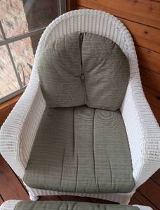 P - Wicker Armchair with Ottoman and Cushions