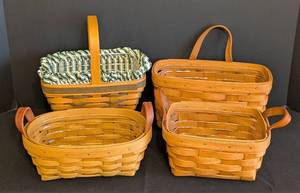 lot 113B image: ML - Set of 4 Longaberger Handwoven Baskets