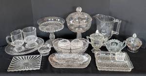 lot 139 image: K - Vintage Cut and Pressed Glass Servingware Collection