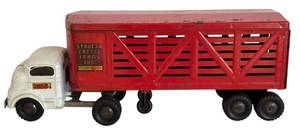 lot 217H image: LR - Vintage Structo Toys Cattle Truck Metal Toy