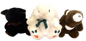 lot 286H image: DR - Set of 3 Plush Animals Including Bear and Bunny 11 Inch